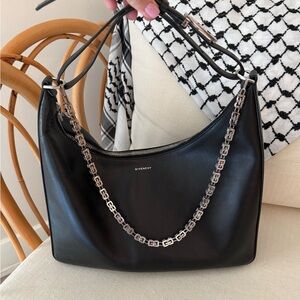 Givenchy Black Shoulder Bag with Silver Chain